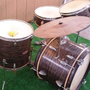 1960s Olympian MIJ Rare Finish Drum set 12, 14, 20, snare Cool retro color image 1