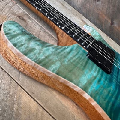 PRS Custom 24 Wood Library Flame Maple 10-Top  Torrefied Maple Neck African Blackwood FB - Blue Fade 363813 image 19