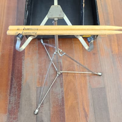 Ludwig Vintage Snare Drum Case, Fred F Kiemle snare drum stand and 2B Ludwig Sticks 1960s image 2