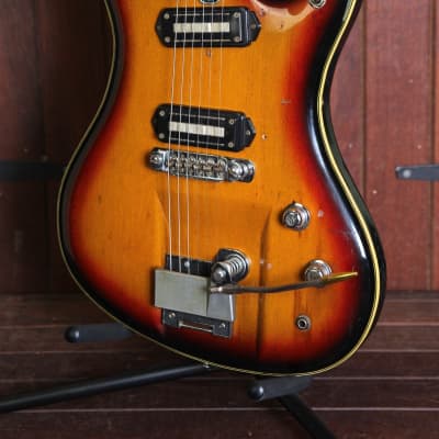 Teisco DG-67 Solidbody 1960's Sunburst Made in Japan image 3