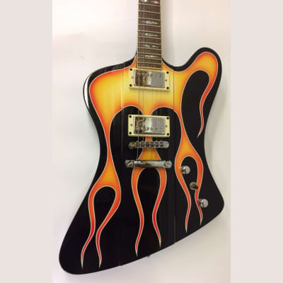 GMP FB Thunderbird Style Guitar w/ Flames and Case! image 6