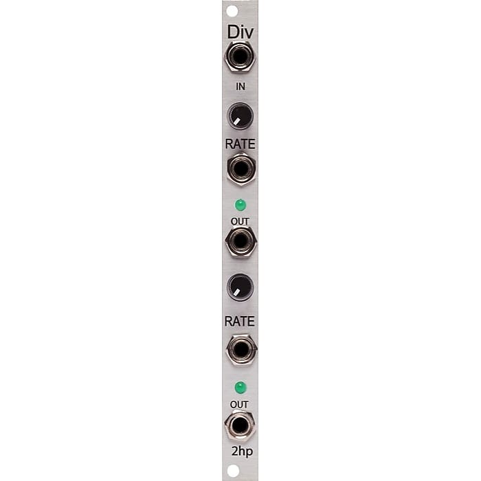 2hp DIV Eurorack Clock Divider/Multipler Module (Silver) Reverb