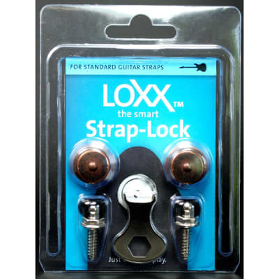 Loxx Box Standard Guitar Strap Lock System, Vintage Copper