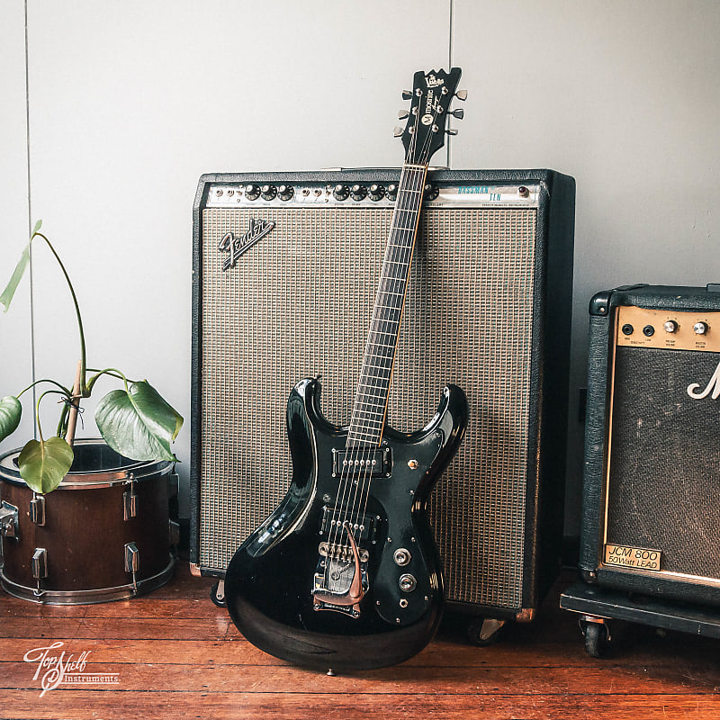 Mosrite Avenger Black Sparkle Firstman 1975 | Reverb