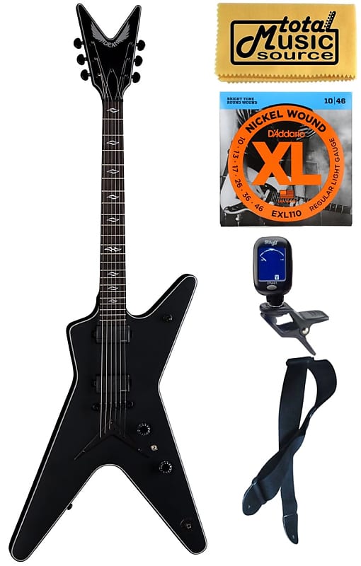 Dean ML SEL FL BKS Select Guitar, Black Satin, Bundle image 1