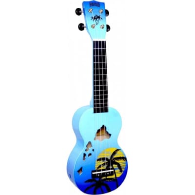 MAHALO MD1HABUB Designer Blue Burst Hawaii Sopran Akustik-Ukulele inkl. Tasche for sale