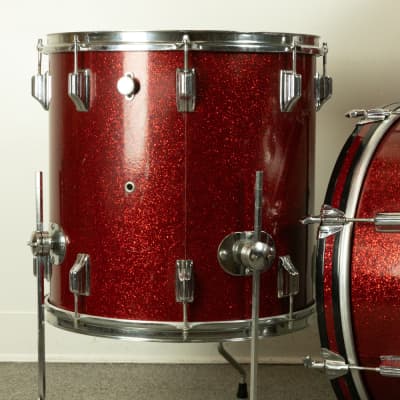 1960s Rogers Headliner Sparkling Red Pearl Drum Set image 3