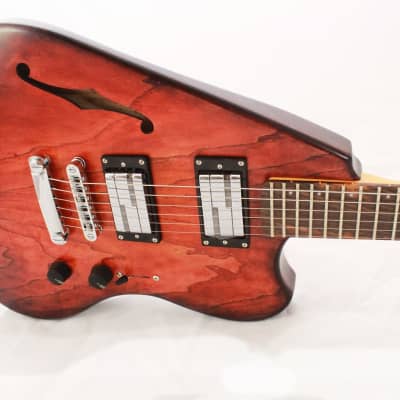 Steen "Carol" Semi Hollow Ash Body Thinline Ergonomic Electric Guitar w/case 1 of 1 image 2