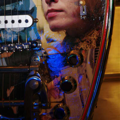 Phantom Phantom Brian Jones Memorabilia Guitar.  Art.  VOX style. ONLY ONE. Collectible.  2005 Collage image 11