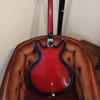 MIJ Hollow Body Electric Guitar - Red Burst image 2