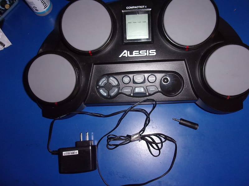 Alesis CompactKit 4 Electronic Drum Set + Power Cord 4-Pad Portable Tabletop Kit no battery box door image 1