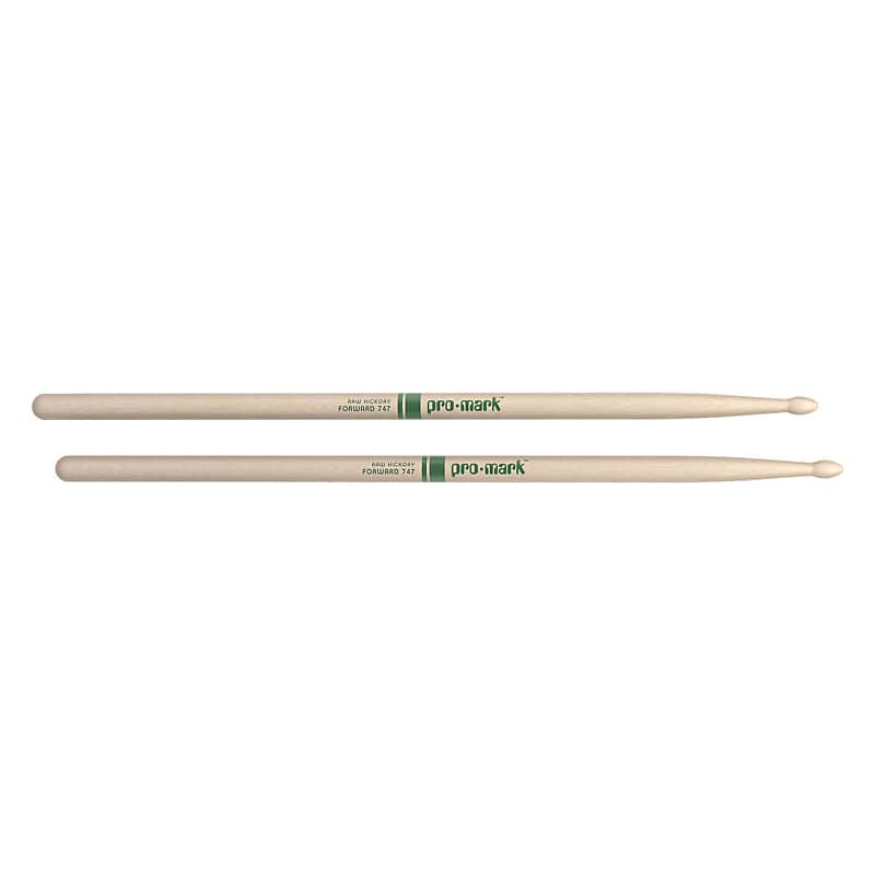 Promark Hickory 747 The Natural Wood Tip Drum Stick image 1