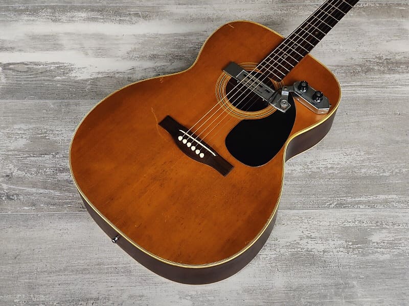 ミュージック maru 1970's Maruha Japan F-120M Acoustic Guitar w/Teisco GM-25