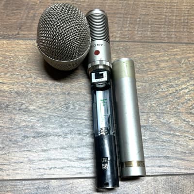 Sony ECM-23F Condenser Microphone 1970s - 1980s - Silver, works great image 6