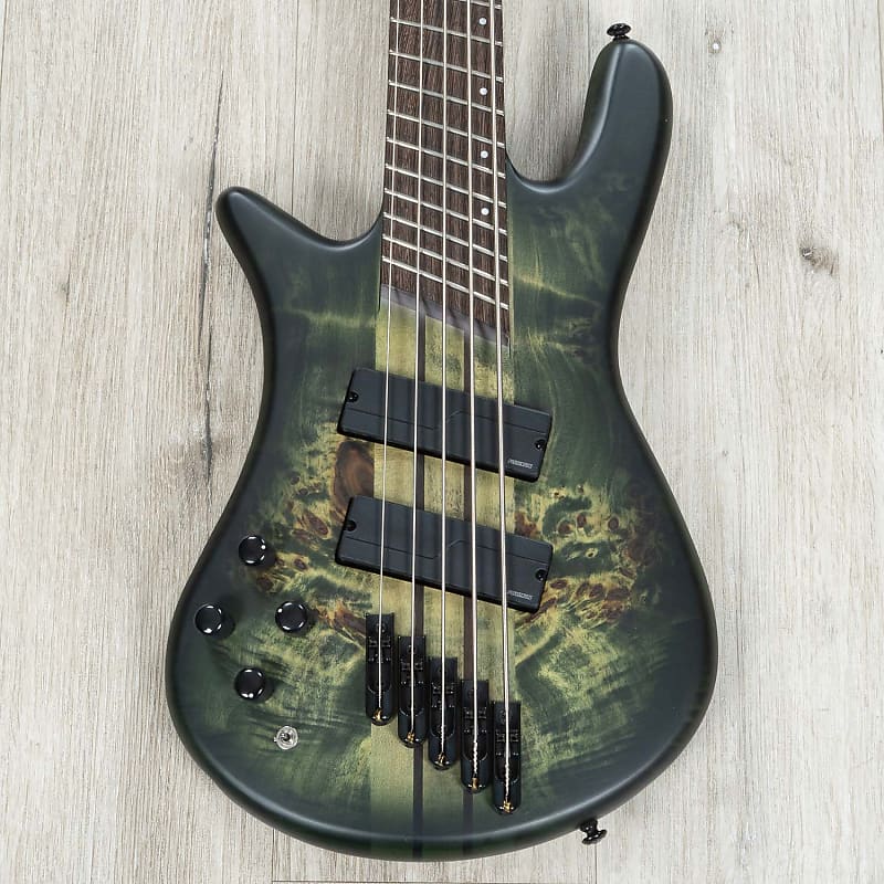 Spector NS Dimension 5 Multi-Scale 5-String Left-Handed Bass, Haunted Moss Matte image 1