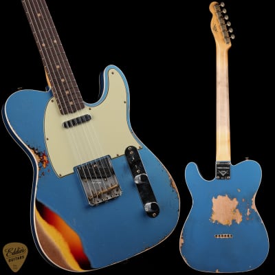 Fender Custom Shop LTD 60 Telecaster Custom Heavy Relic - Aged Lake Placid Blue over Chocolate 3-Color Sunburst image 1
