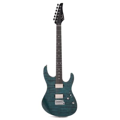 Suhr Custom Modern HH Quilted Maple/Mahogany Transparent Teal (Serial #76271) image 4