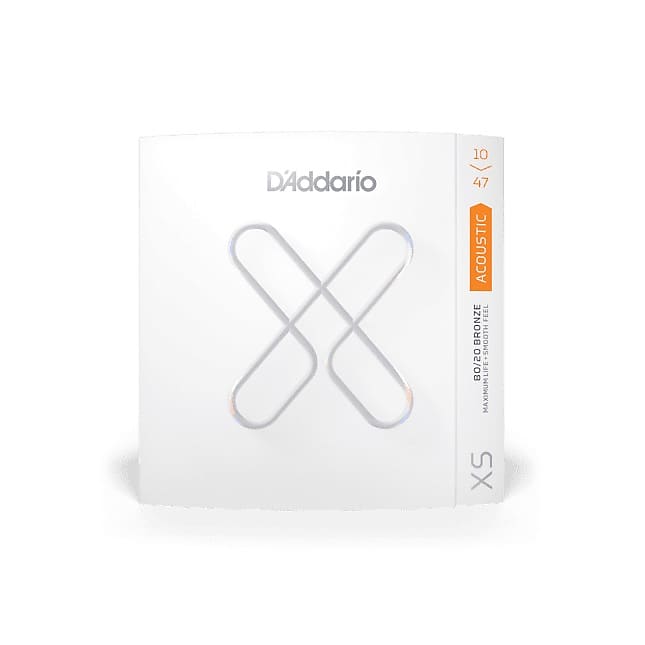 D'Addario XS 10-47 80/20 Bronze Coated Extra-Light Gauge Acoustic Guitar Strings XSABR1047