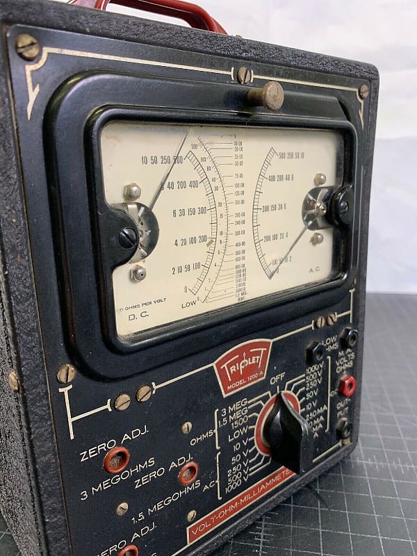 VTG 1948 TRIPLETT 1200 VOLT OHM METER TESTER MULTIMETER