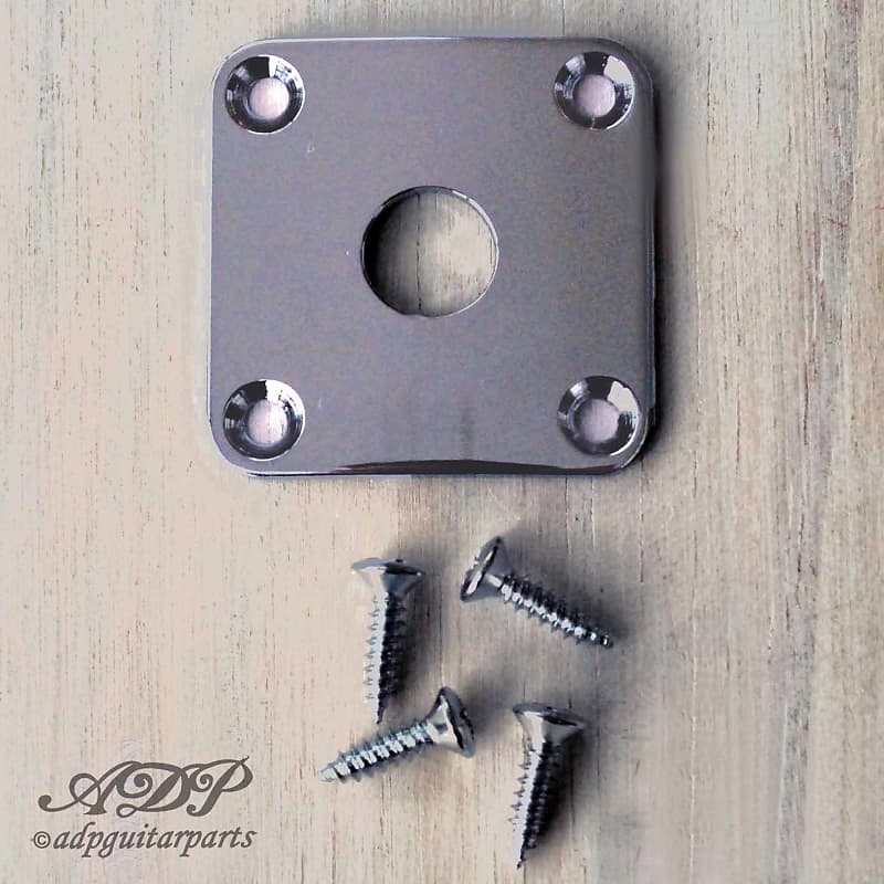 NEW Gotoh JCB-4 Square Jack Plate for Les Paul Guitar w/ Screws - COSMO  BLACK