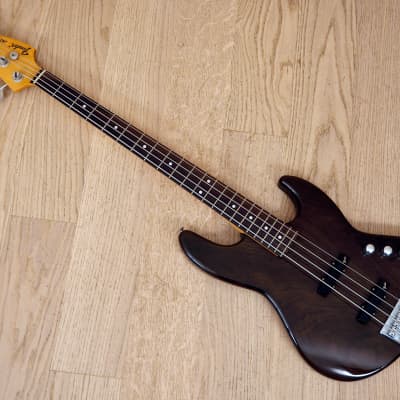 1988 Fender Jazz Bass JBR-80M Active Preamp Ash Body Walnut Japan MIJ Fujigen image 14