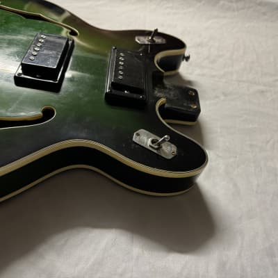 Aria Encore Matsomoku Hollow Body Electric Guitar Body Bigsby W/ Plate 1960s 1970s Green Fade image 5