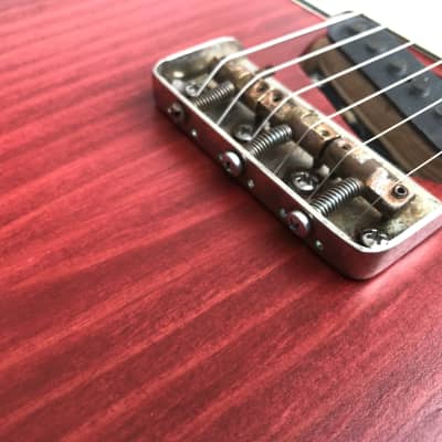 Slow Train Guitars Pinecaster partscaster with Cavalier Pickups and Warmoth neck Bell Buckle Red image 7
