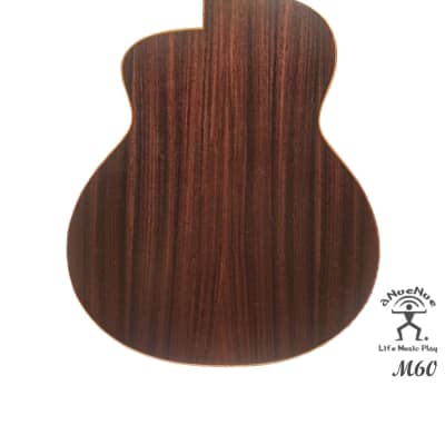 aNueNue M60 Solid Cedar & Rosewood Acoustic Future Sugita Kenji design Travel Size Guitar imagen 4
