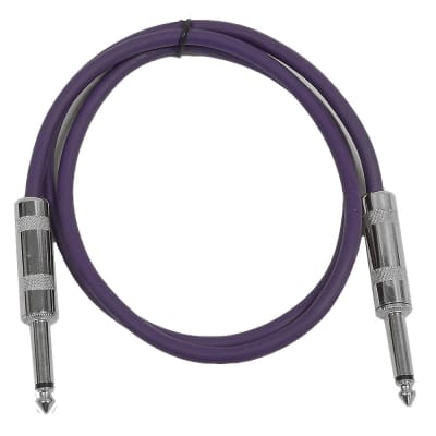 SEISMIC AUDIO - Purple 1/4" TS 2' Patch Cable - Effects - Guitar - Instrument image 1