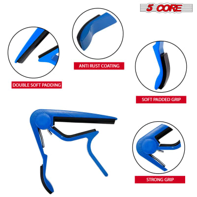 5 Core Capo Acoustic Electric Guitar 6 String Kapo Quick And Easy Adjustment Classic Clip For Banjo Mandolin Or Ukulele Capotraste Para Guitarra image 2