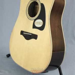 Ibanez AW535CE NT Artwood Solid Top Dreadnought Cutaway Acoustic-Electic Guitar Natural