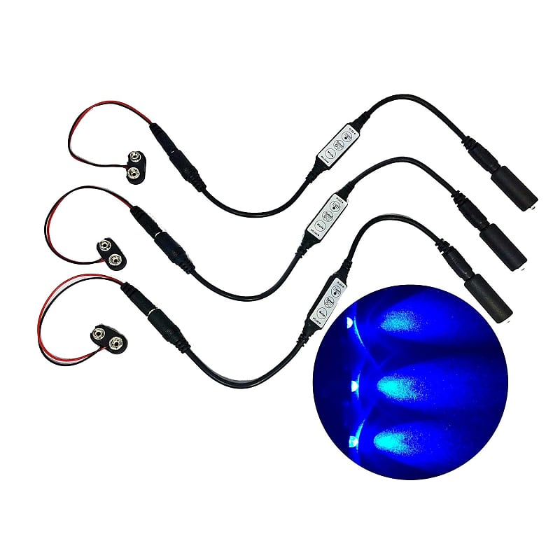 3 Pack Blue Led Micro Effect Light With Flash Blink Strobe Control