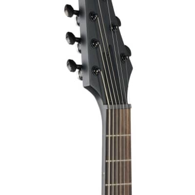 Ibanez Iron Label Iceman ICTB721 7-String Guitar with Bag Black Flat image 4