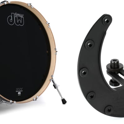 DW Performance Series Bass Drum - 18 x 22 inch - Black Diamond FinishPly  Bundle with Kelly Concepts The Kelly SHU Bass Drum Microphone Shockmount Kit - Composite - Black Finish image 1