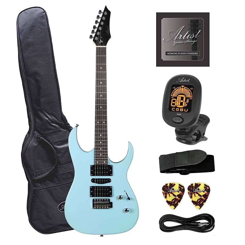 Artist SS45 Sonic Blue Electric Guitar & Accessories image 1
