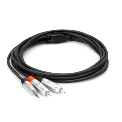 Hosa Pro Stereo Breakout, REAN 3.5 mm TRS to Dual RCA, 6 ft image 2