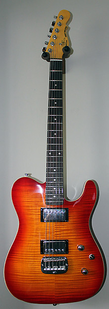 G&L Tribute ASAT Deluxe Carved Top Guitar Cherry Sunburst Rosewood FB image 1