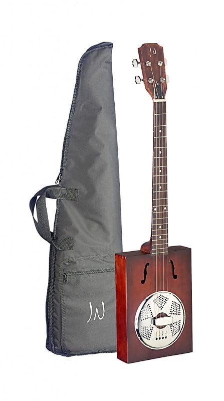 J.N. Guitars 4 String Cigar Box Acoustic Resonator Guitar w/ Gig Bag (CASK-PUNCHEON) - Cask Burst image 1