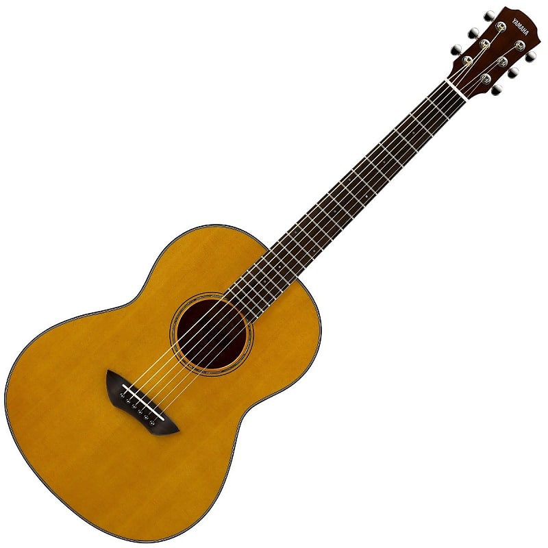 Yamaha Parlor size guitar solid Sitka spruce top mahogany back and sides SRT Zero Impact passive piezo hard bag included; Vintage Natural image 1