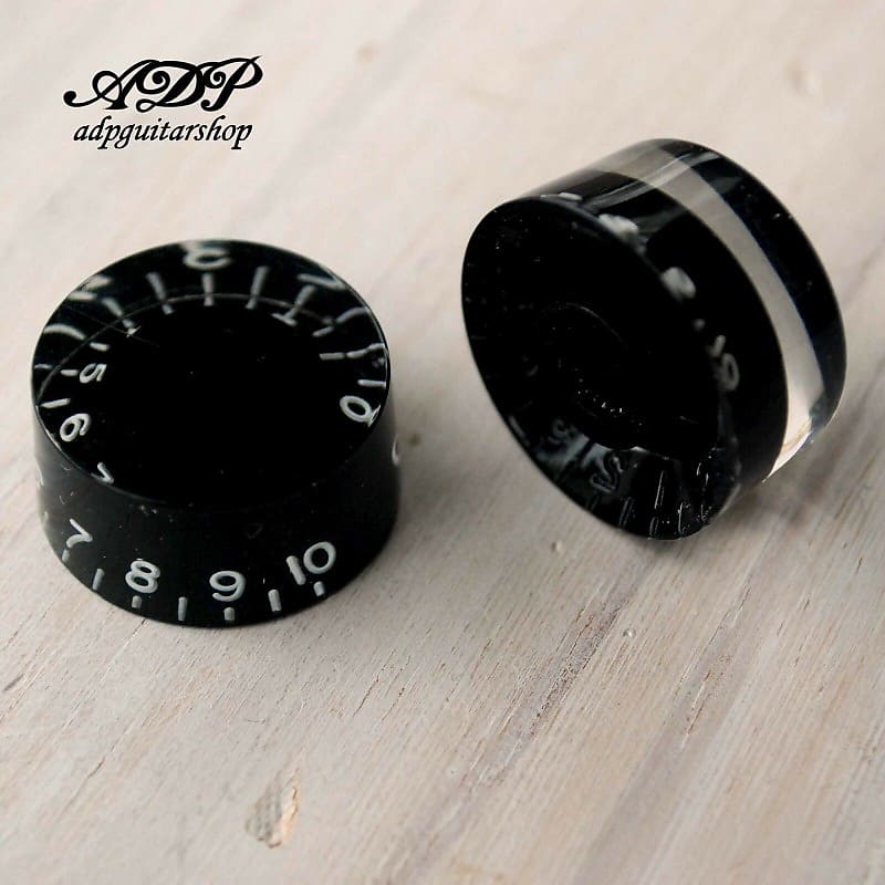 2 Vintage-style Speed Knobs Black inchSize 24 splines | Reverb UK