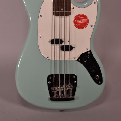 2021 Squier Classic Vibe Mustang Bass Surf Green Finish Electric Bass Guitar image 2