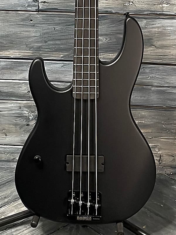 ESP/LTD Left Handed AP-4 Black Metal Black Satin Electric Bass Guitar image 1