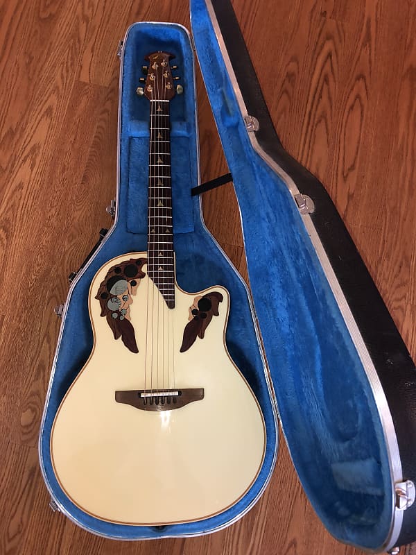 Vintage Ovation 1868 Elite cream white w/HSC | Reverb