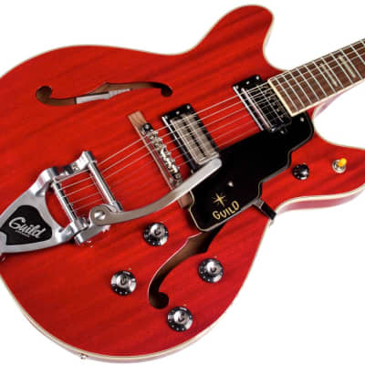 Guild Starfire V -  Cherry Red - 2022 - Semi-Hollow Body Electric Guitar with Case image 4