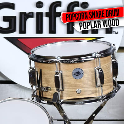 GRIFFIN Popcorn Snare Drum - 10x6 Oak Poplar Wood Shell Firecracker Soprano Head image 13