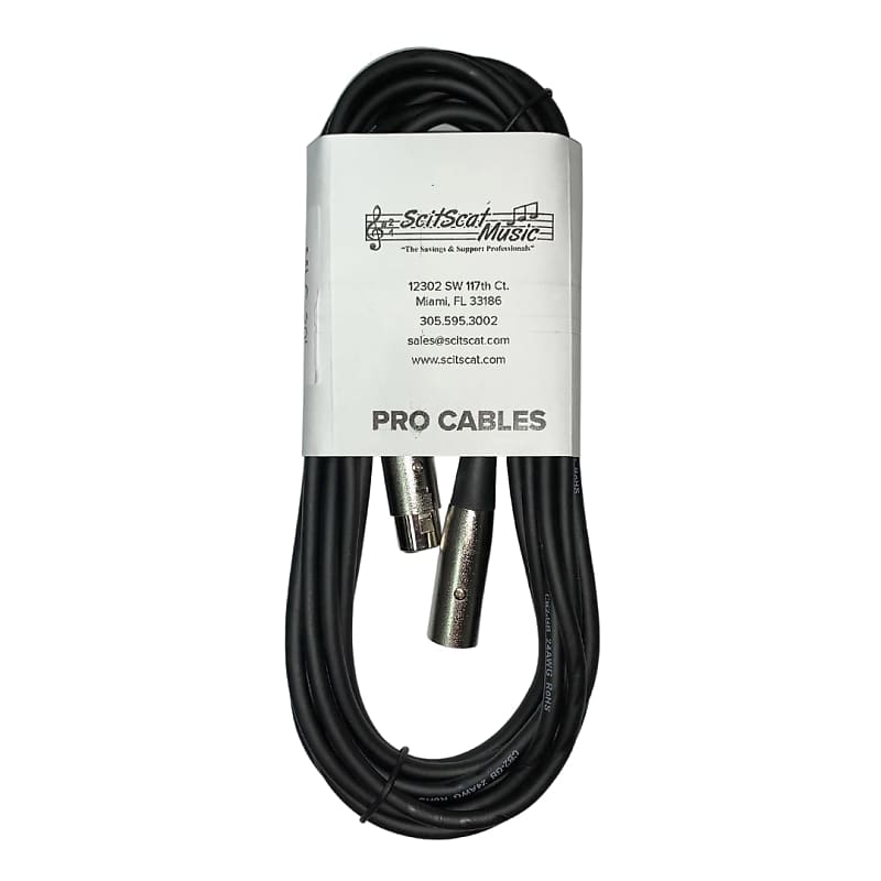 Scitscat Music XLR Male to XLR Female Microphone Cable - 20 Ft Cable (Black) - 1-Pack image 1