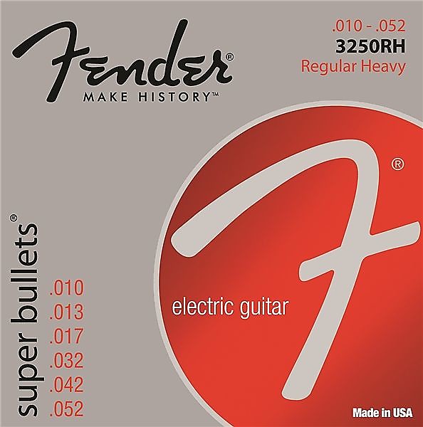 Fender Super Bullet Strings, Nickel Plated Steel, Bullet End, 3250RH Gauges .010-.052, (6) 2016 image 1