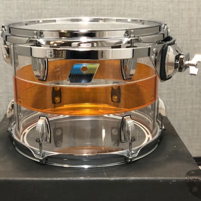 Ludwig 50th Anniversary Vistalite 10" & 12" Limited Edition Pattern Toms - Clear/Orange/Clear image 4
