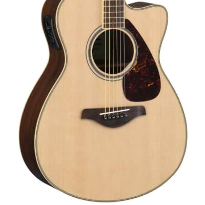 Yamaha FSX830C Solid Top Small Body Acoustic-Electric Guitar - Natural image 1