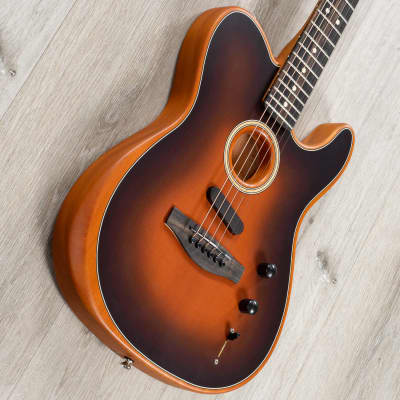 Fender American Acoustasonic Telecaster Guitar, Ebony, Sunburst (B-STOCK) image 2